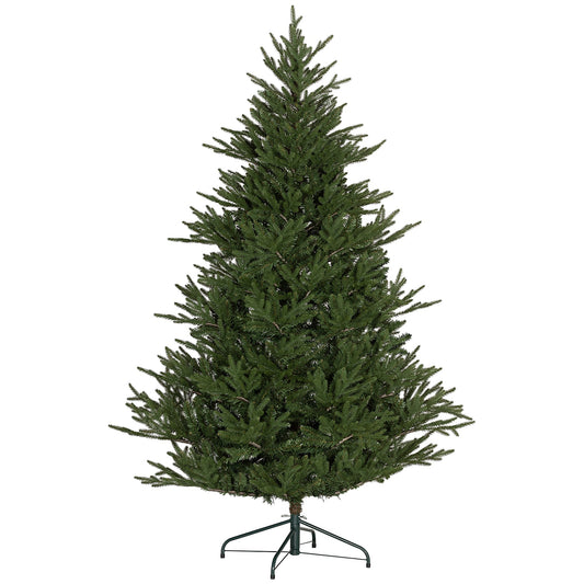 6ft artificial Christmas tree in rich green with bushy bare styling. Full silhouette with 2380 branch tips and rustic countryside charm.