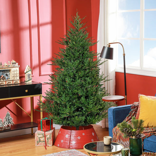 6ft artificial Christmas tree styled in a cosy room setting with bushy bare branches, rich green tones, and rustic festive charm. Countryside-inspired interior.