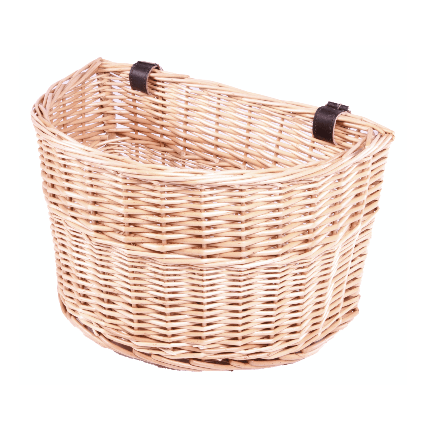The Beatrix Basket front-mounted willow bicycle carrier – handwoven single-compartment basket for countryside errands and vintage charm