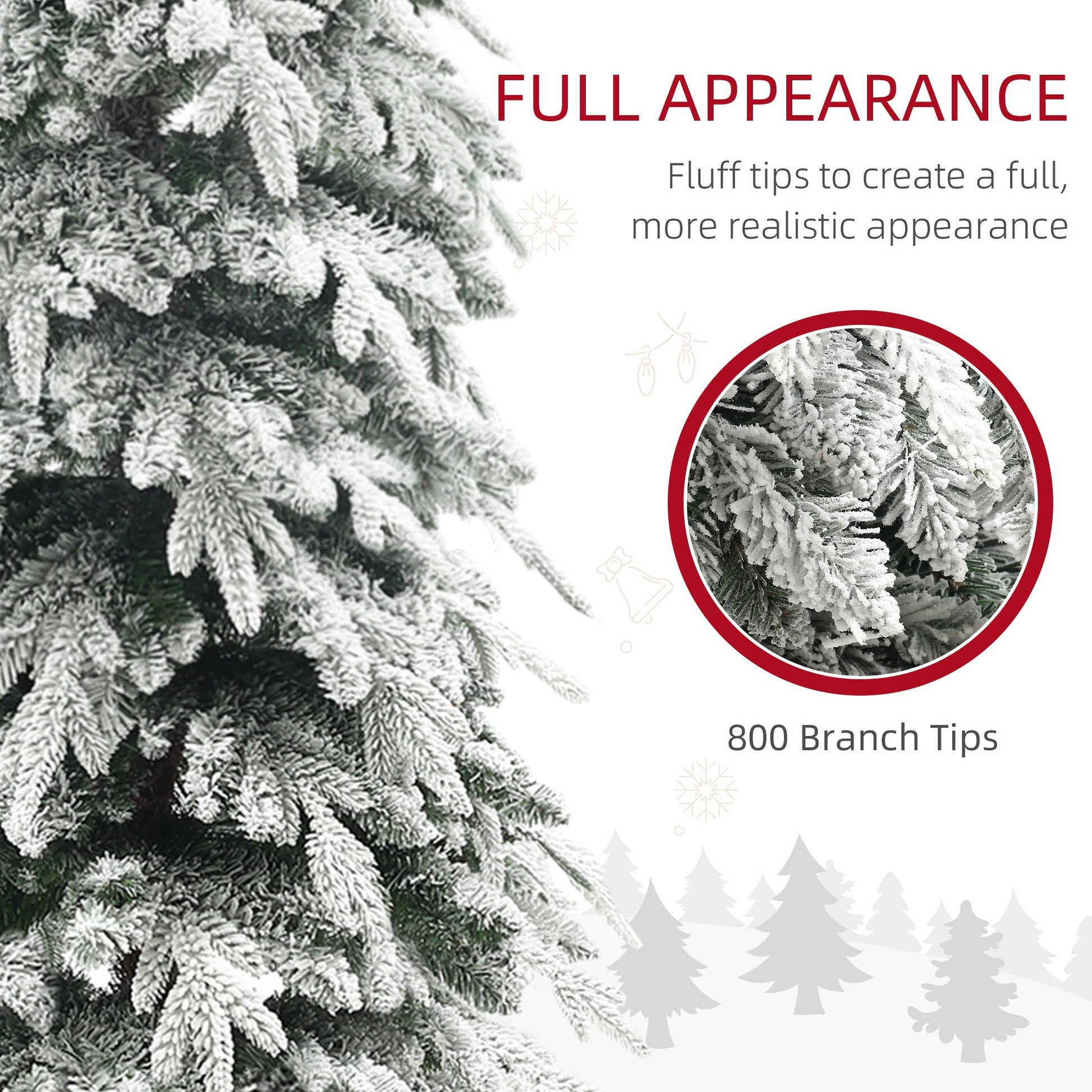 Brambleglen Pine – 7ft Snow - Covered Unlit Tree - The Timeless Trading Co.