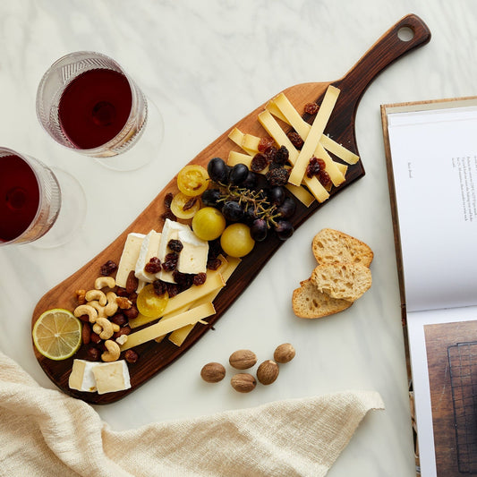 Brambury Acacia Serving Board – Rustic Handle - The Timeless Trading Co.