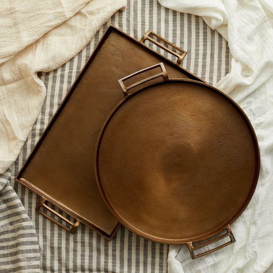 Brontë Bronze Tray – Rustic Charm for Soulful Styling - The Timeless Trading Co.