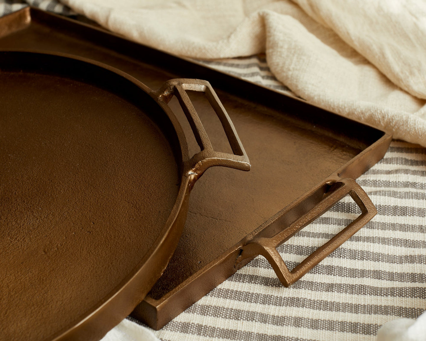 Brontë Bronze Tray – Rustic Charm for Soulful Styling - The Timeless Trading Co.