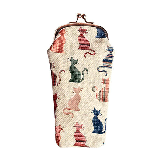 Cat’s Whiskers Glasses Pouch tapestry spectacle case displayed on plain white background