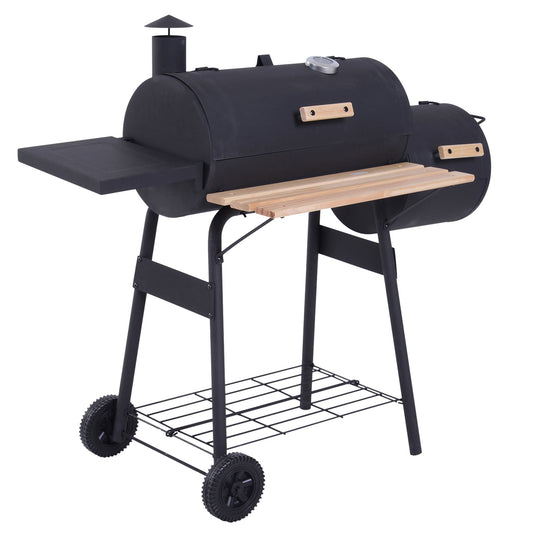 Charcoal Garden Grill with Smoker & Thermometer - The Timeless Trading Co.