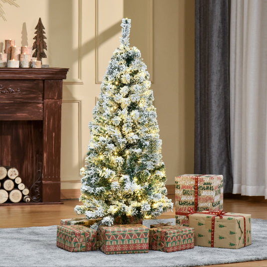 Frostmere Fir – 4ft Snow - Flocked Tree with LED Lights - The Timeless Trading Co.