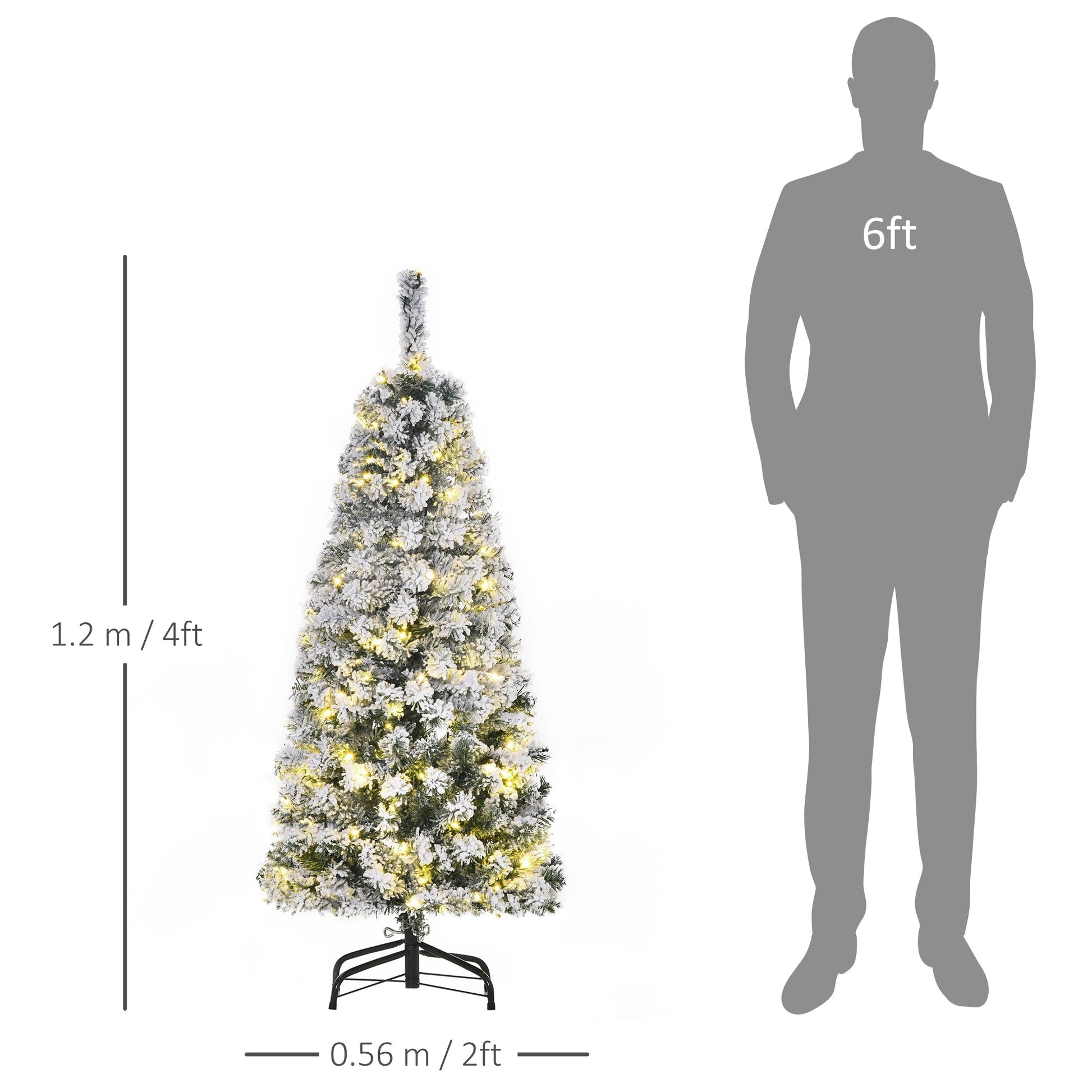 Frostmere Fir – 4ft Snow - Flocked Tree with LED Lights - The Timeless Trading Co.