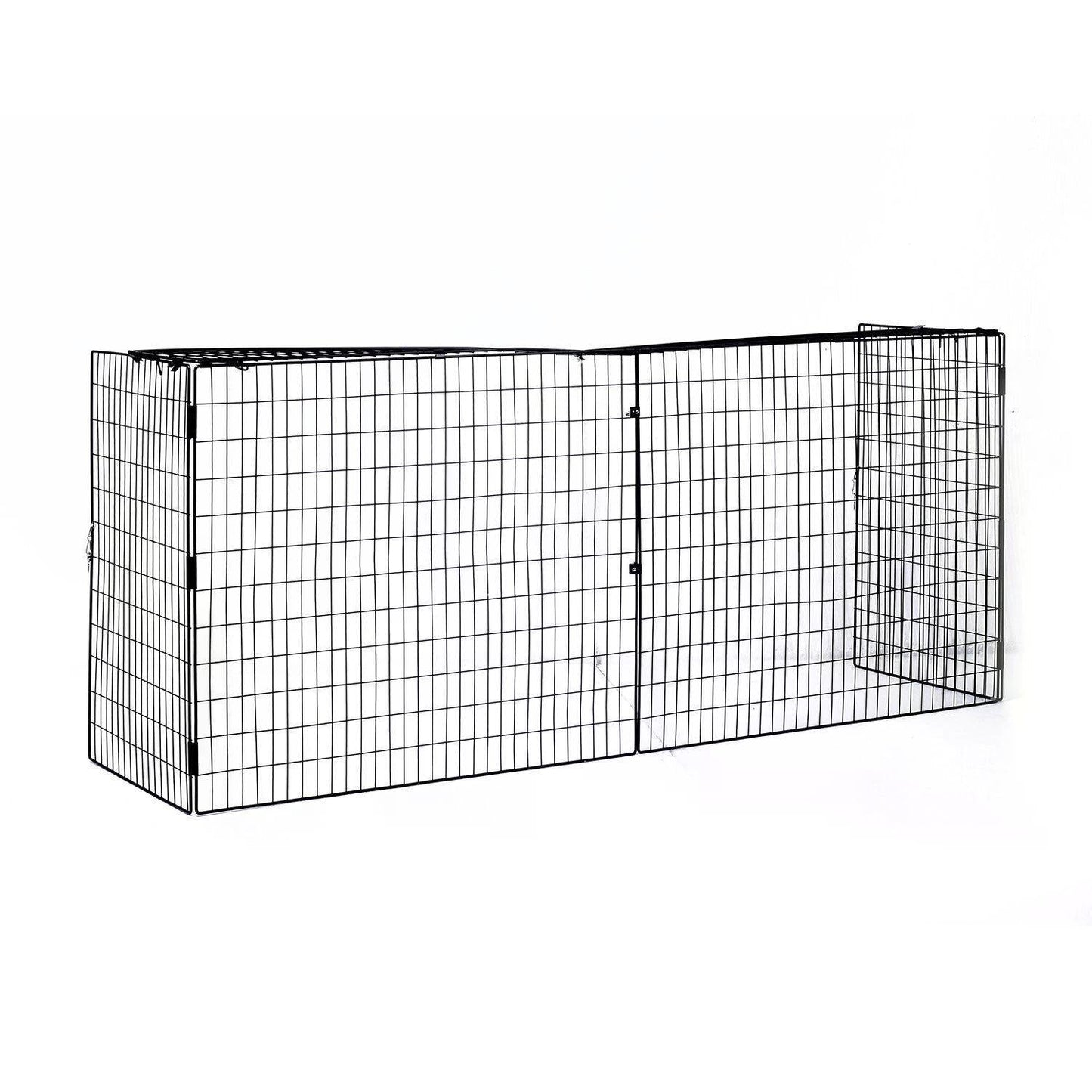 Hearthwarden Fireguard in matte black mesh steel shown on blank white background; foldable extendable screen with heritage styling and compact footprint.