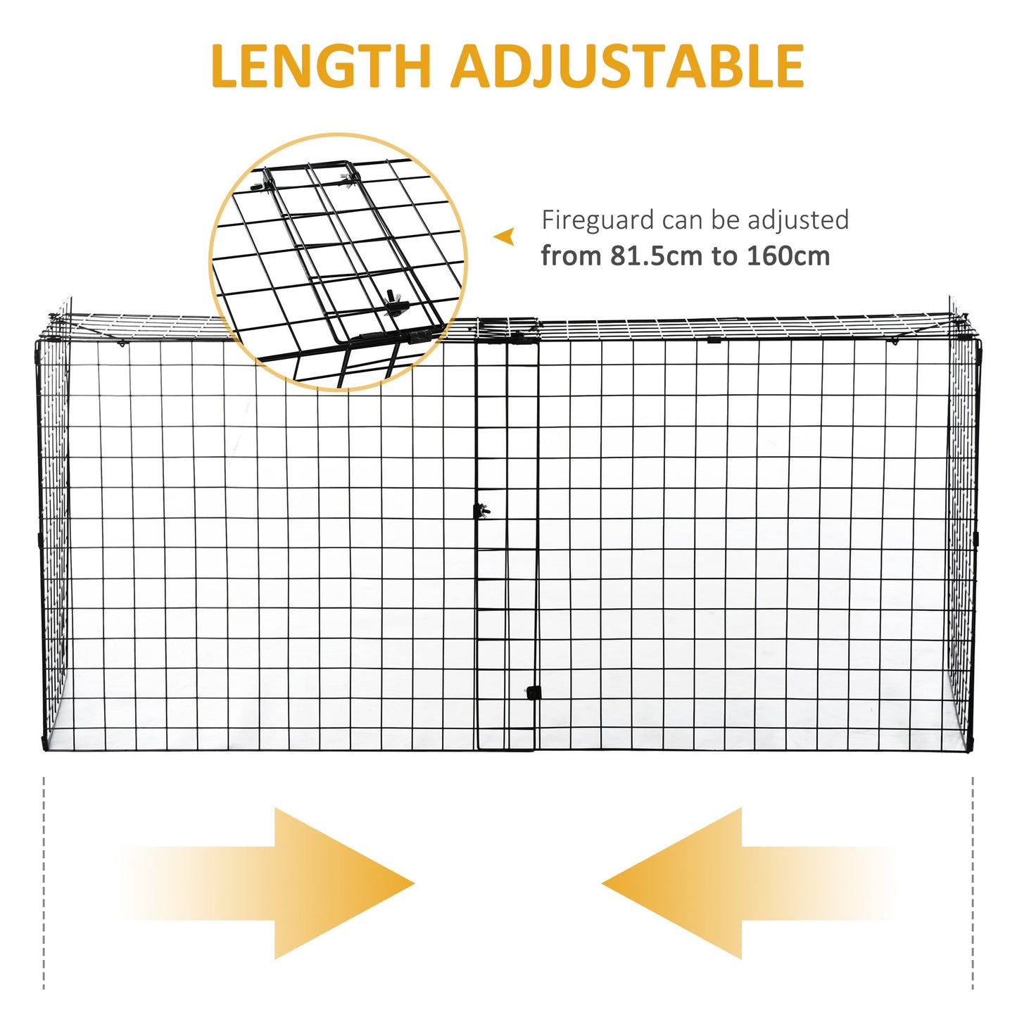 Hearthwarden Fireguard in matte black mesh steel shown ; adjustable length screen with foldable panels and heritage styling.