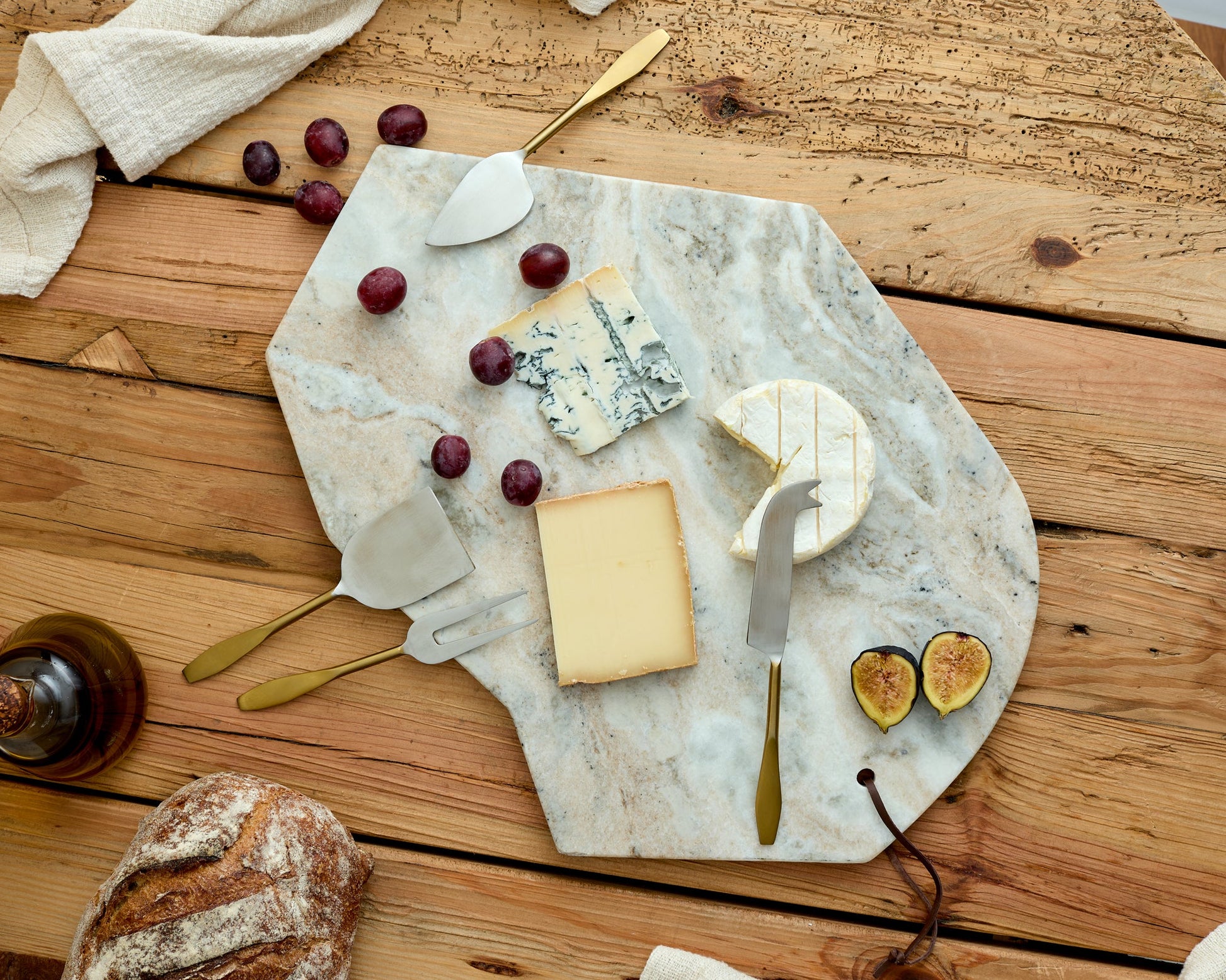 Artisan marble charcuterie board with heritage styling, ideal for elegant serving and soulful gatherings.