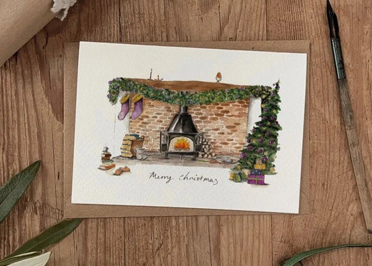 Inglenook Fireplace – Countryside Christmas Card - The Timeless Trading Co.