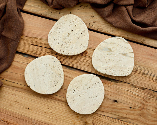 Irregular Travertine Coasters – Timeless Charm for Gathered Tables - The Timeless Trading Co.
