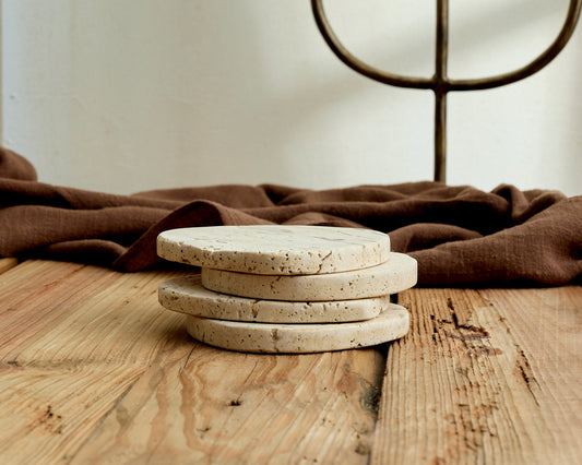 Irregular Travertine Coasters – Timeless Charm for Gathered Tables - The Timeless Trading Co.