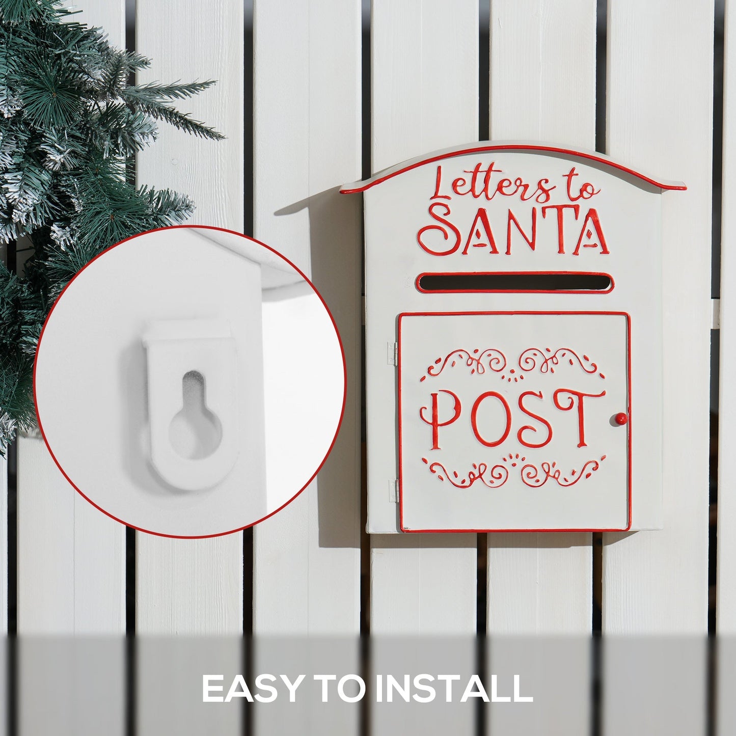 Letters to Santa Post Box – Wall Mounted Christmas Charm - The Timeless Trading Co.