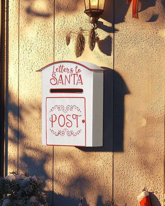Letters to Santa Post Box – Wall Mounted Christmas Charm - The Timeless Trading Co.
