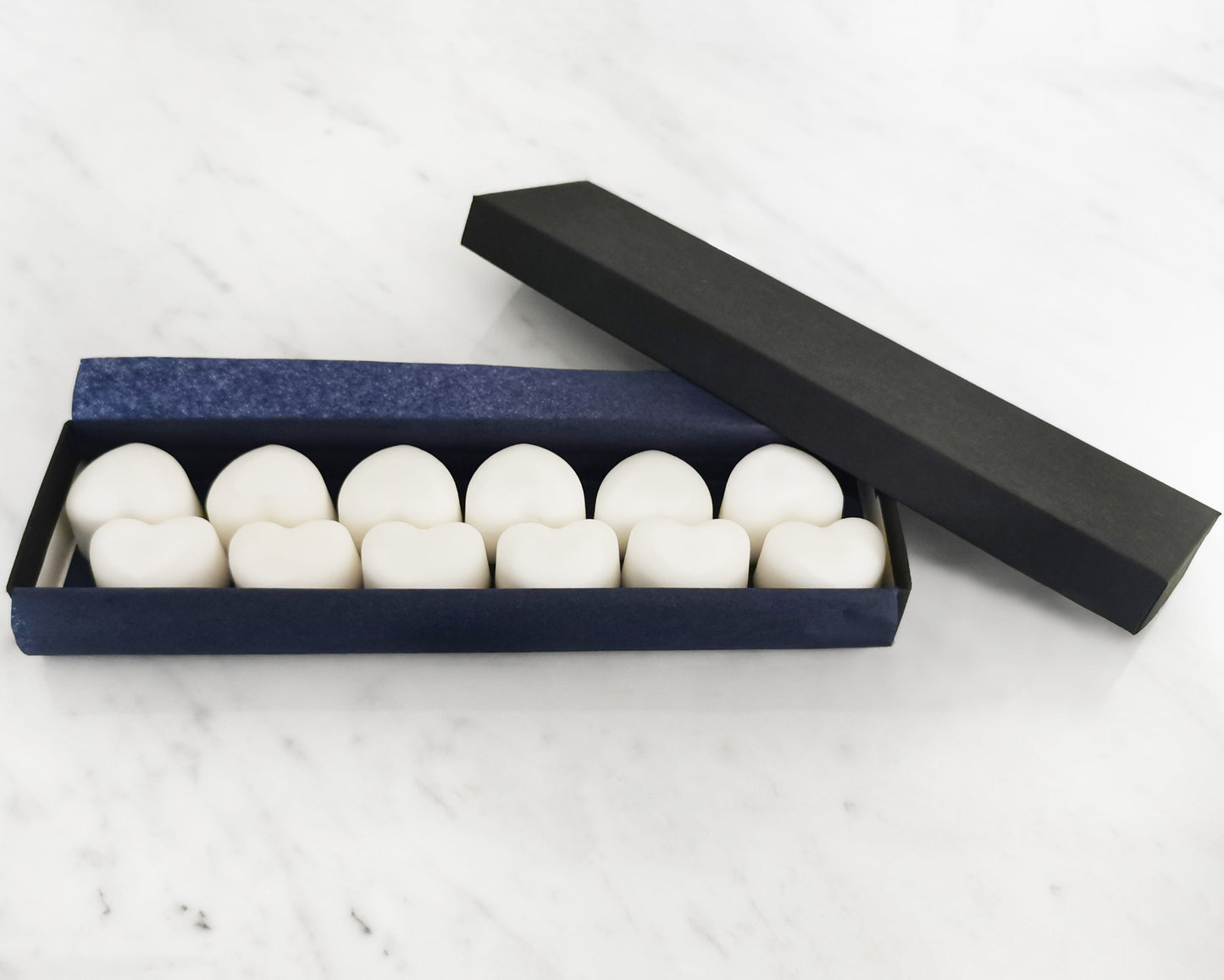 Rose geranium lavender ylang ylang wax melts in presentation box with organic essential oils