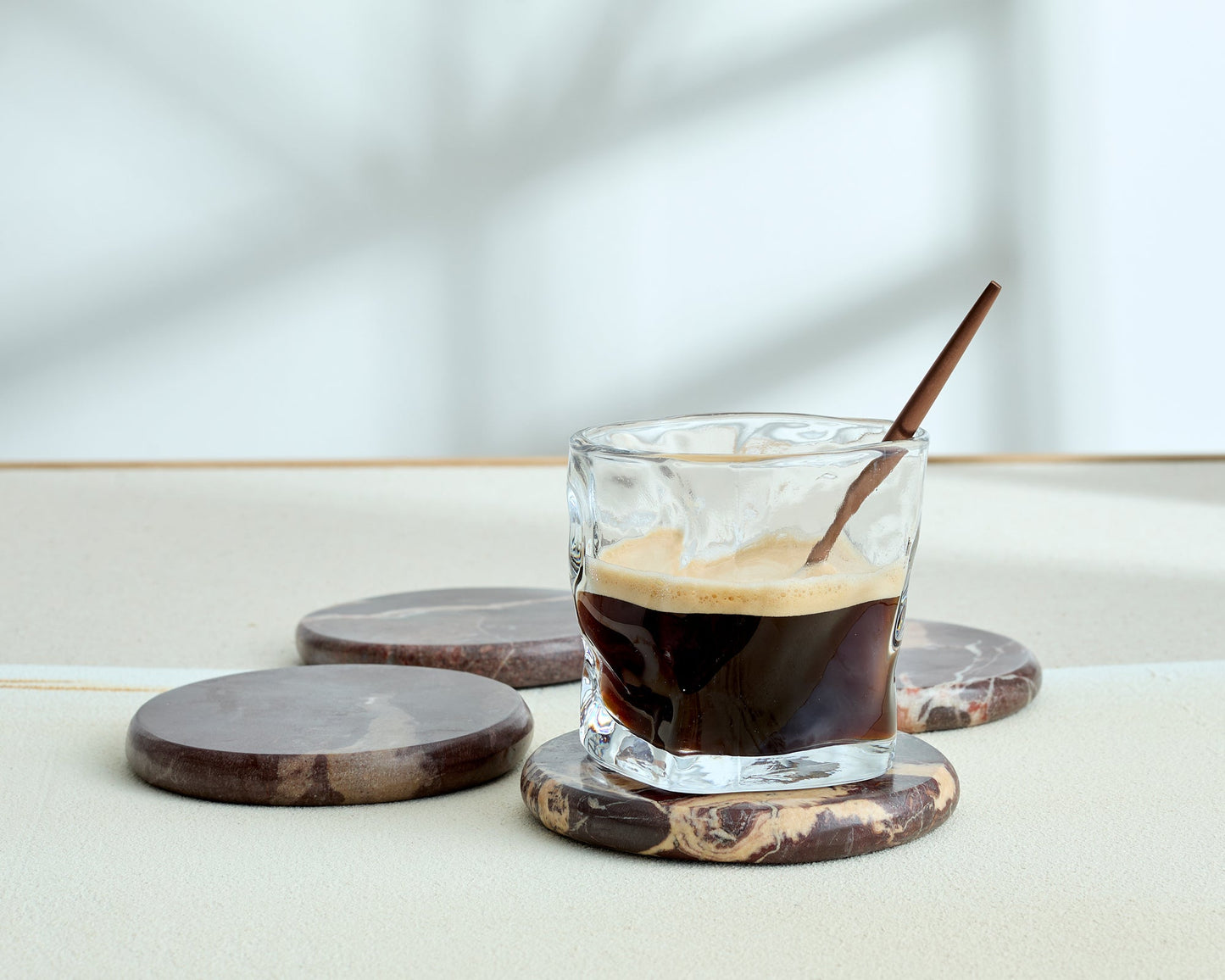Rosso Levanto Marble Coasters – Timeless Countryside Charm - The Timeless Trading Co.