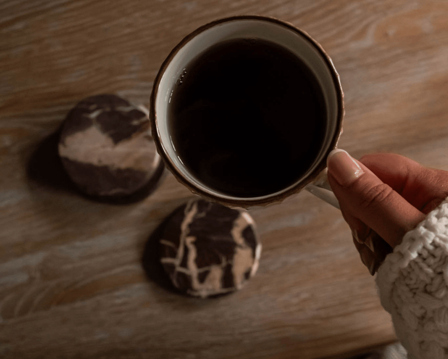 Rosso Levanto Marble Coasters – Timeless Countryside Charm - The Timeless Trading Co.