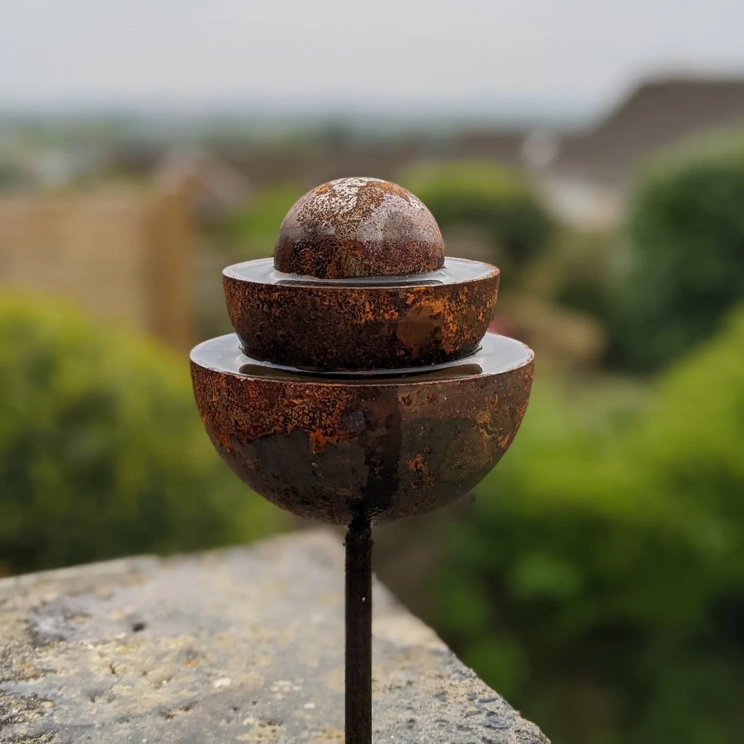 Rusted Garden Fountain Stake – Timeless Flow - The Timeless Trading Co.