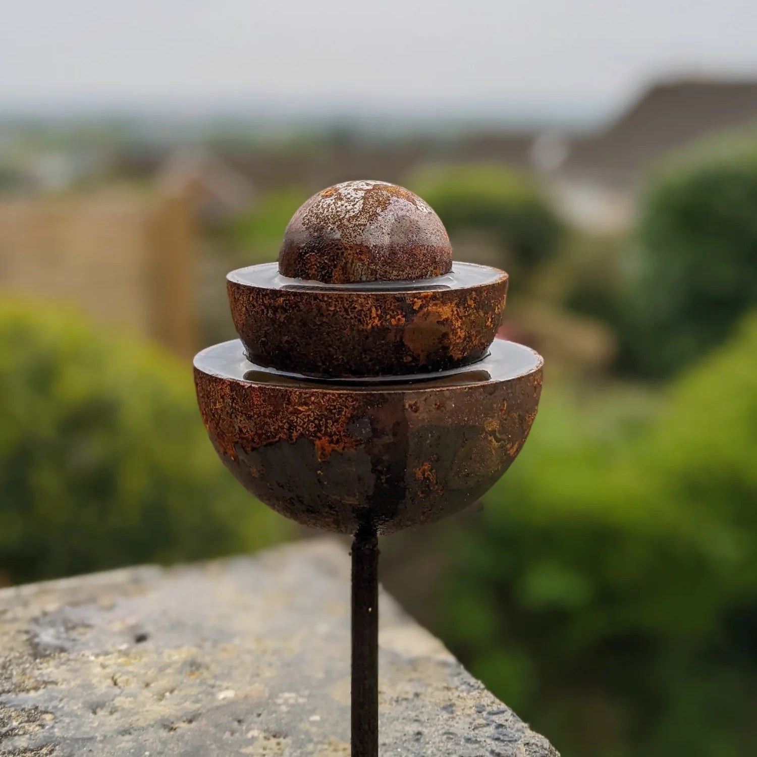 Rusted Garden Fountain Stake – Timeless Flow - The Timeless Trading Co.