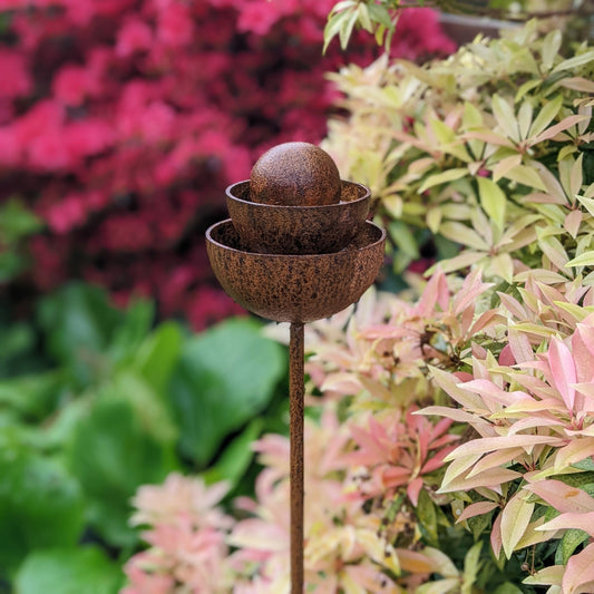 Rusted Garden Fountain Stake – Timeless Flow - The Timeless Trading Co.