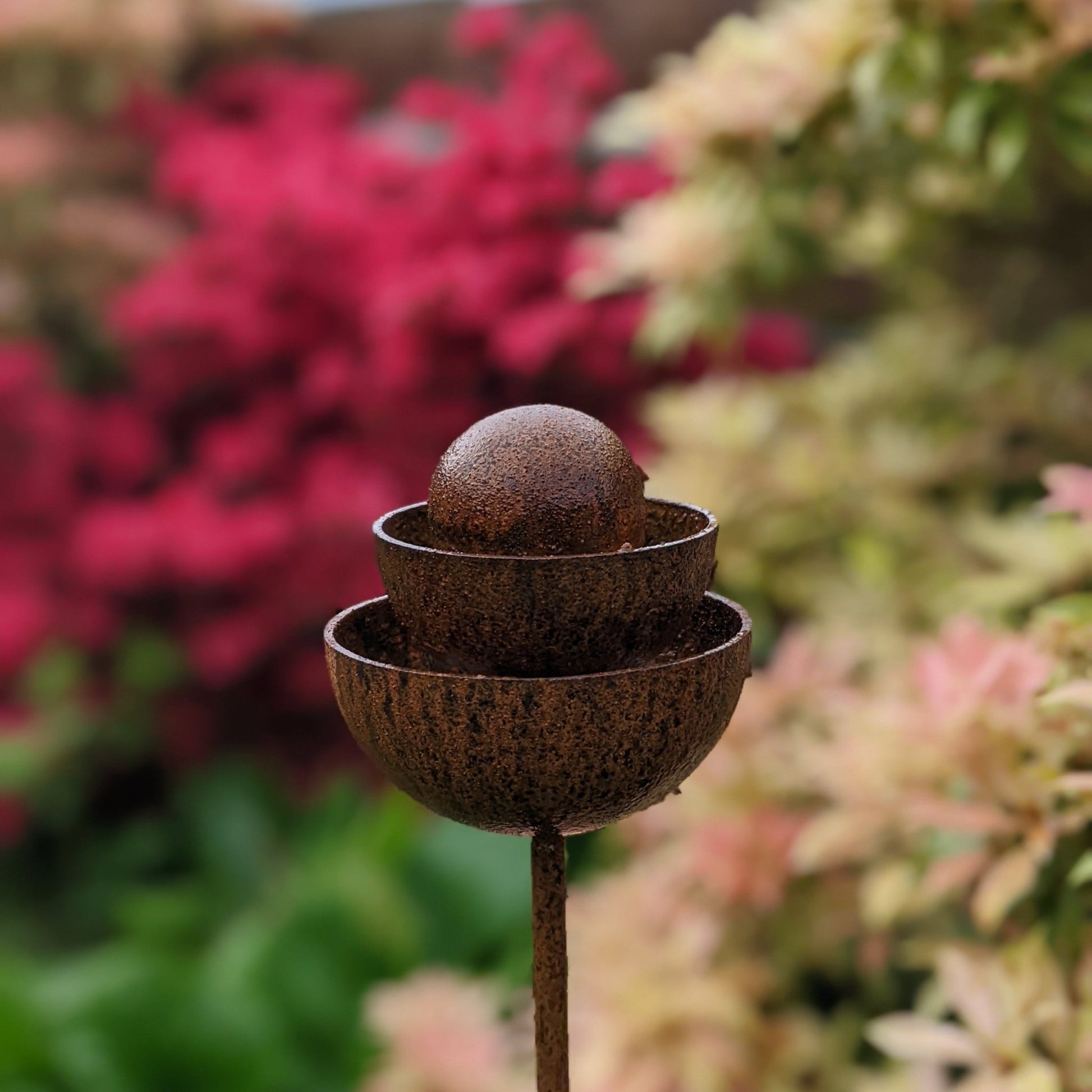 Rusted Garden Fountain Stake – Timeless Flow - The Timeless Trading Co.
