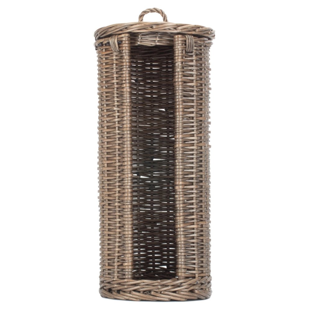 The Alfriston Round Wicker Toilet Roll Basket – Holder for Three Rolls - The Timeless Trading Co.