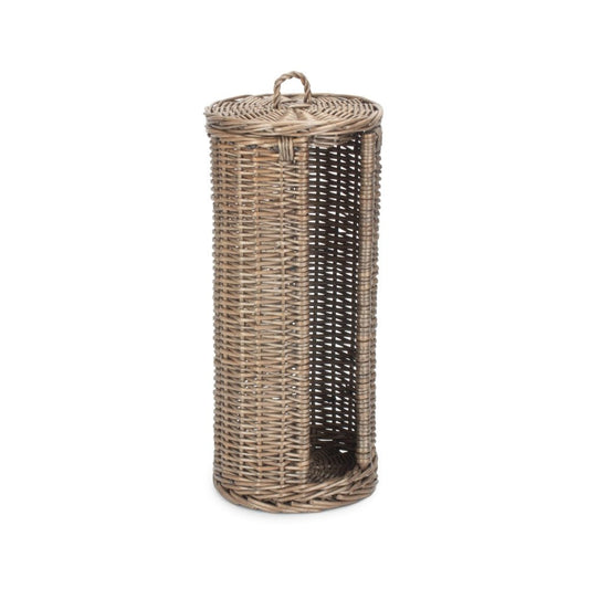 The Alfriston Round Wicker Toilet Roll Basket – Holder for Three Rolls - The Timeless Trading Co.