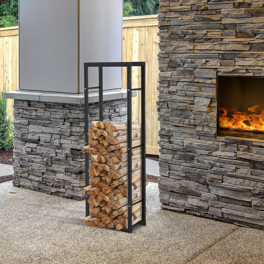 The Ashwell Cradle — Tall Double - Tier Log Holder with Balanced Rails - The Timeless Trading Co.