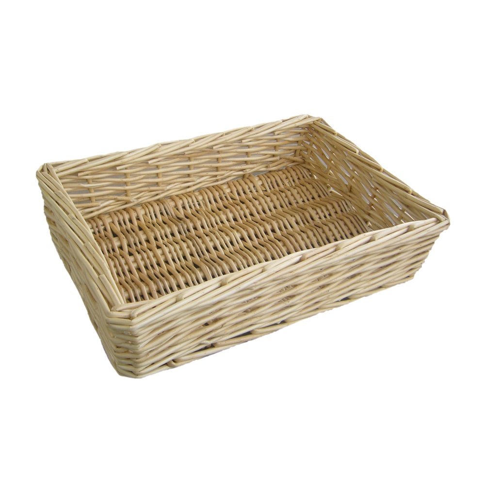 The Audley Pantry Tray – Straight - Sided Willow Display Basket - The Timeless Trading Co.