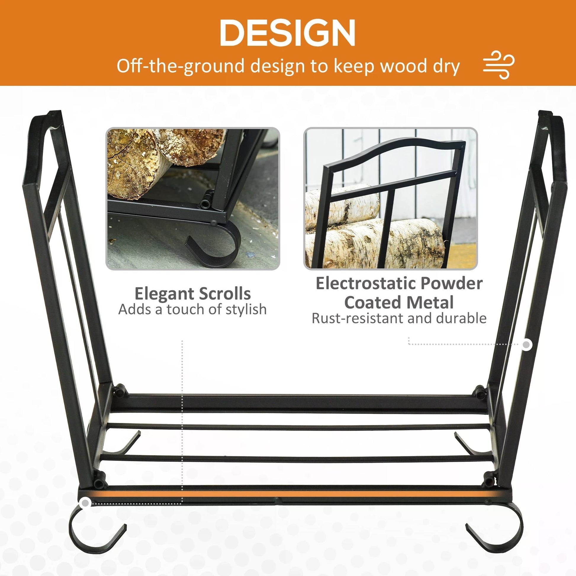 The Bramblestead Log Keeper — Foldable Fireplace Rack with Slatted Base - The Timeless Trading Co.