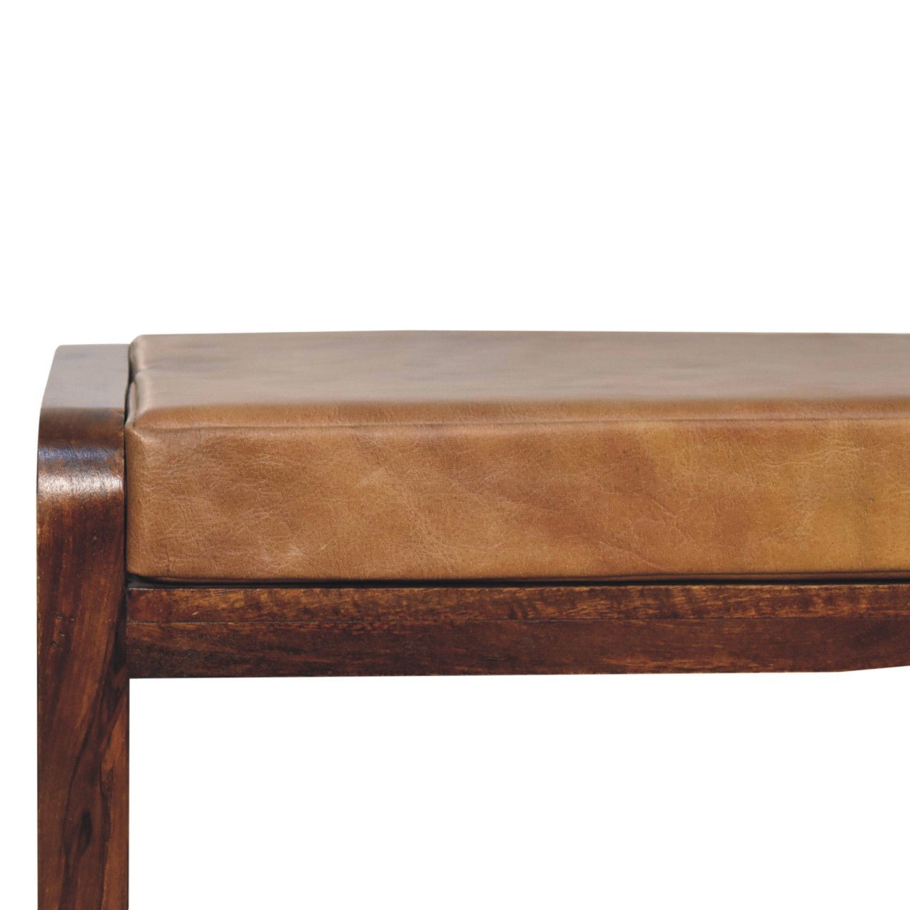 The Brummell Tread – Slatted Hallway Bench in Buffalo Hide & Mango Wood - The Timeless Trading Co.