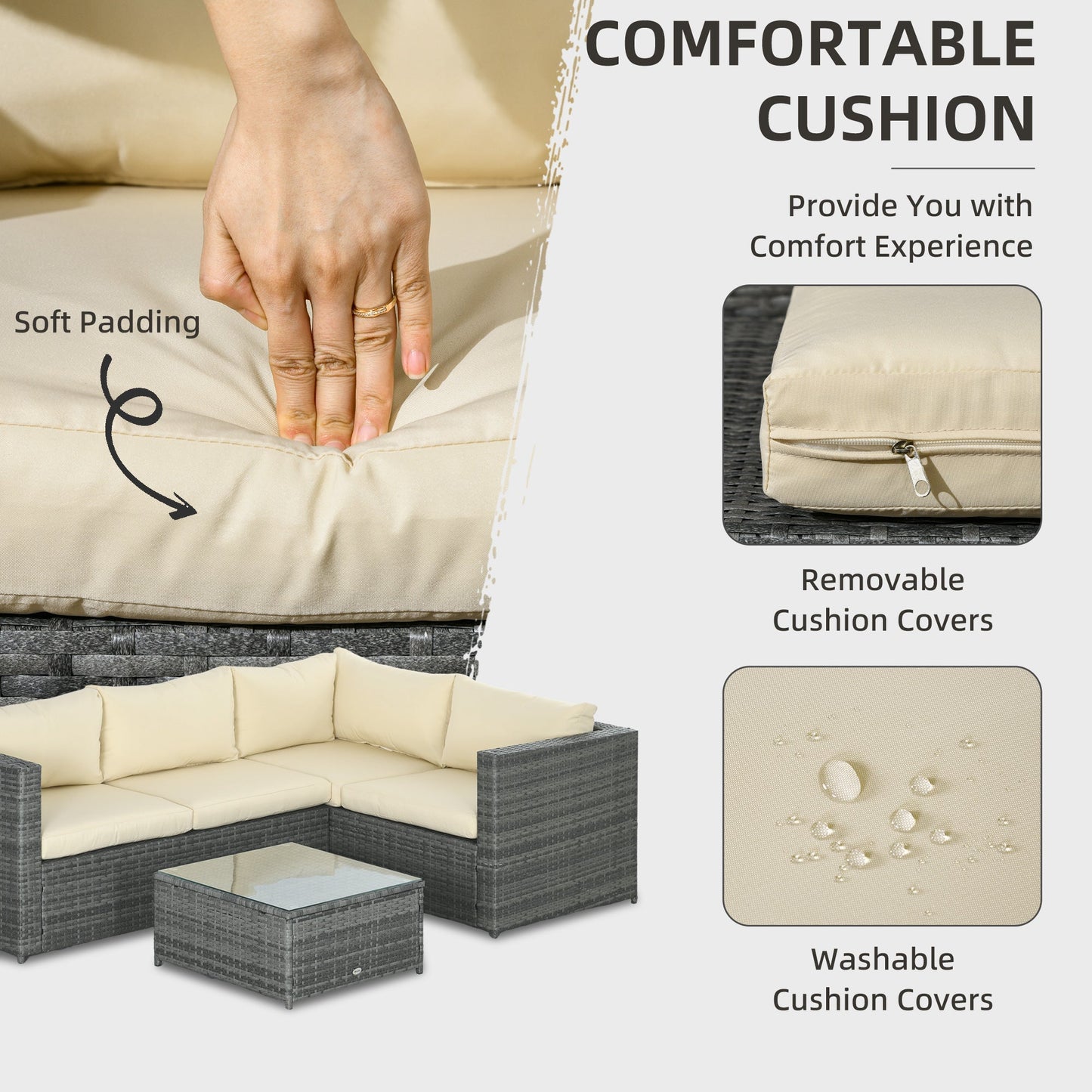 The Calke Corner – 4 Seater Garden Sofa Ensemble - The Timeless Trading Co.