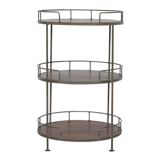 The Carson Butler’s Tray Table — Solid Oak Service with Iron Base - The Timeless Trading Co.