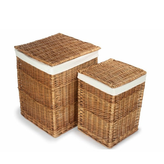 The Edwin Willow Laundry Chest with Cream Lining - The Timeless Trading Co.
