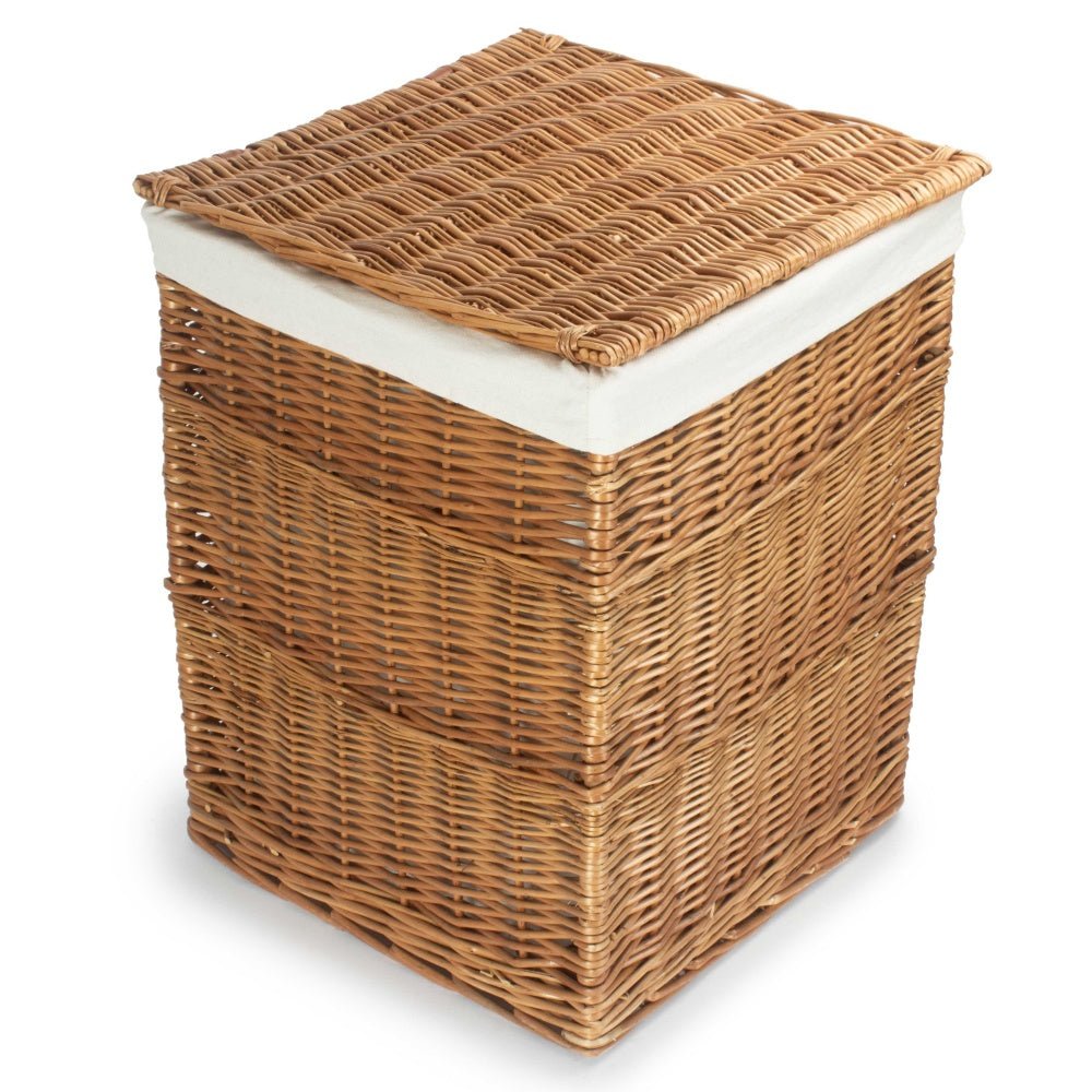 The Edwin Willow Laundry Chest with Cream Lining - The Timeless Trading Co.