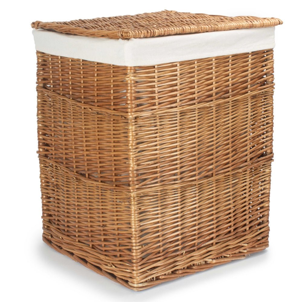 The Edwin Willow Laundry Chest with Cream Lining - The Timeless Trading Co.
