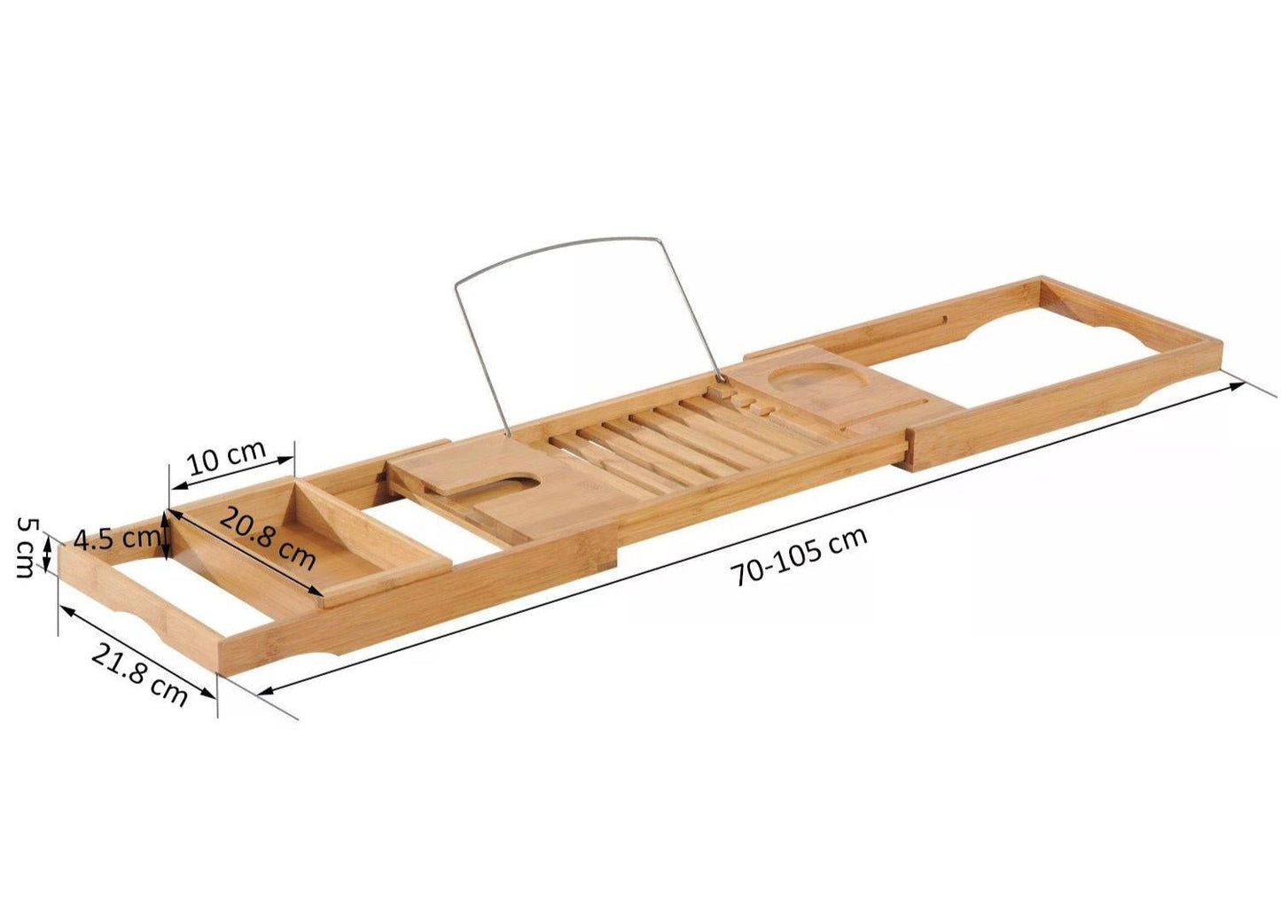 The Elstead Bath Caddy – Extendable Bamboo Shelf for Rituals & Reading - The Timeless Trading Co.
