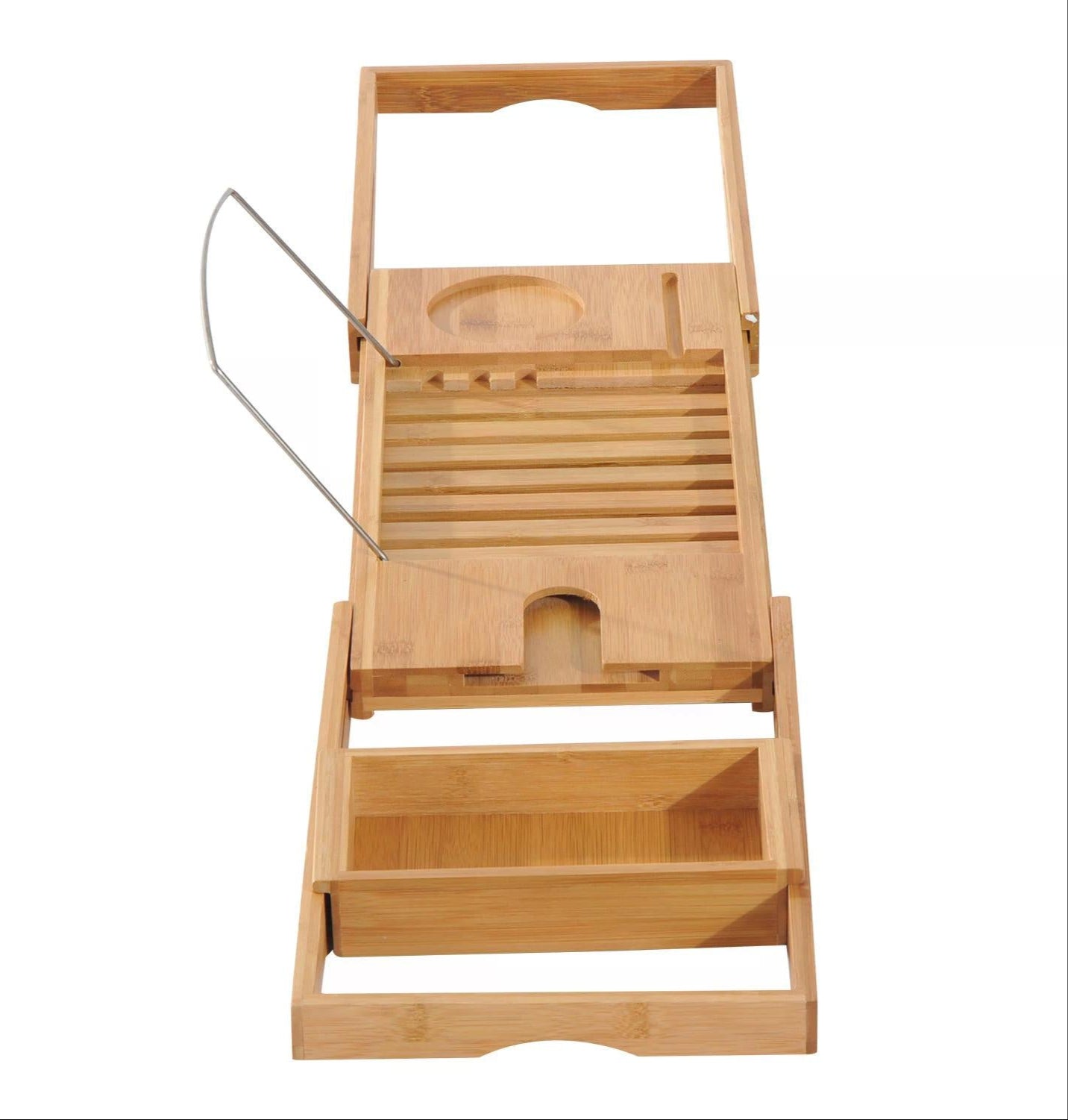 The Elstead Bath Caddy – Extendable Bamboo Shelf for Rituals & Reading - The Timeless Trading Co.