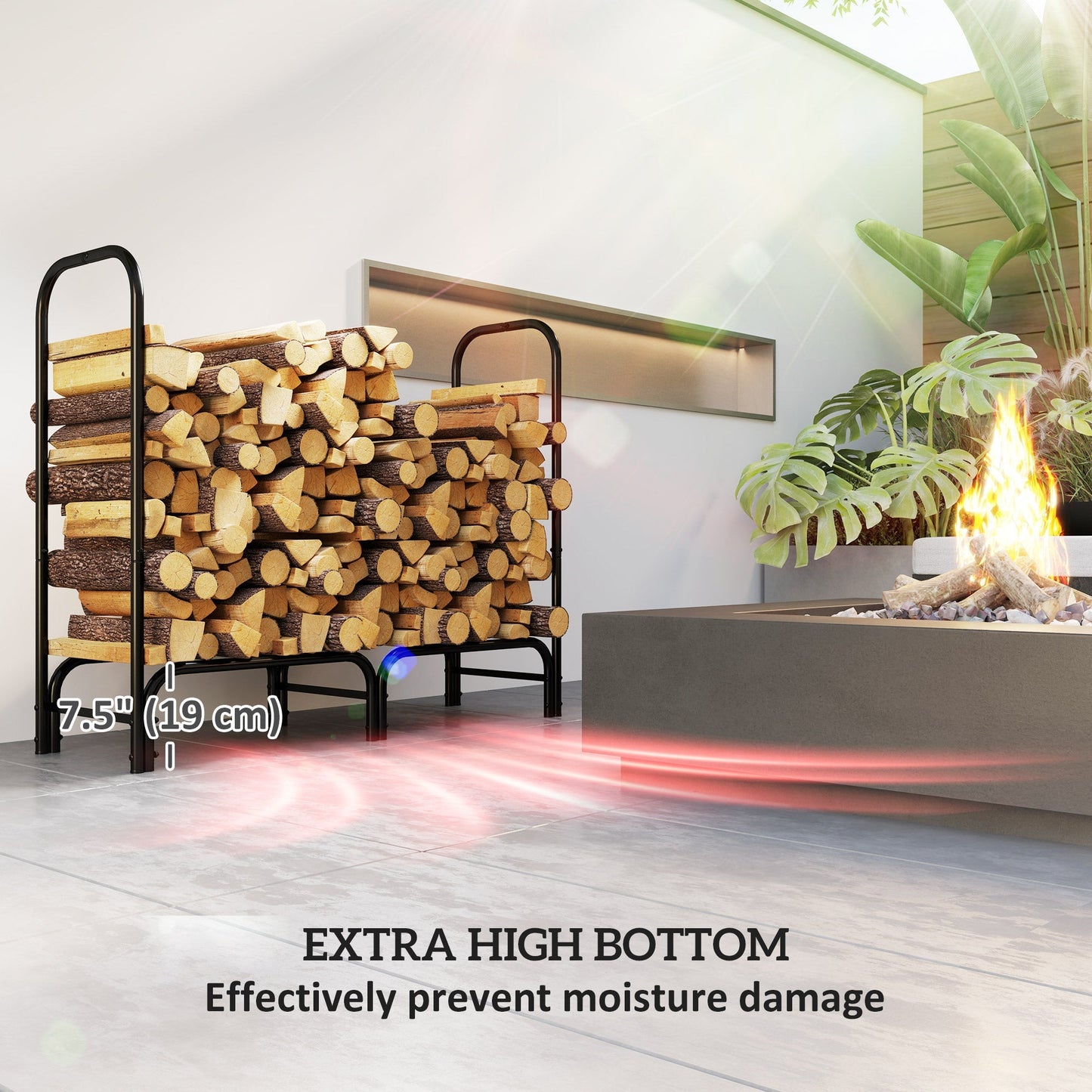 The Emberstack Companion – 4FT Log Rack with Canvas Carrier - The Timeless Trading Co.