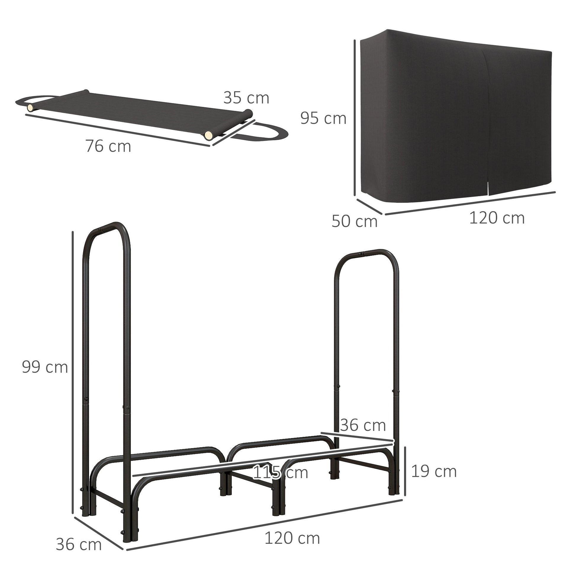 The Emberstack Companion – 4FT Log Rack with Canvas Carrier - The Timeless Trading Co.