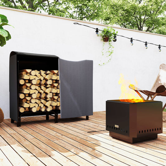 The Emberstack Companion – 4FT Log Rack with Canvas Carrier - The Timeless Trading Co.