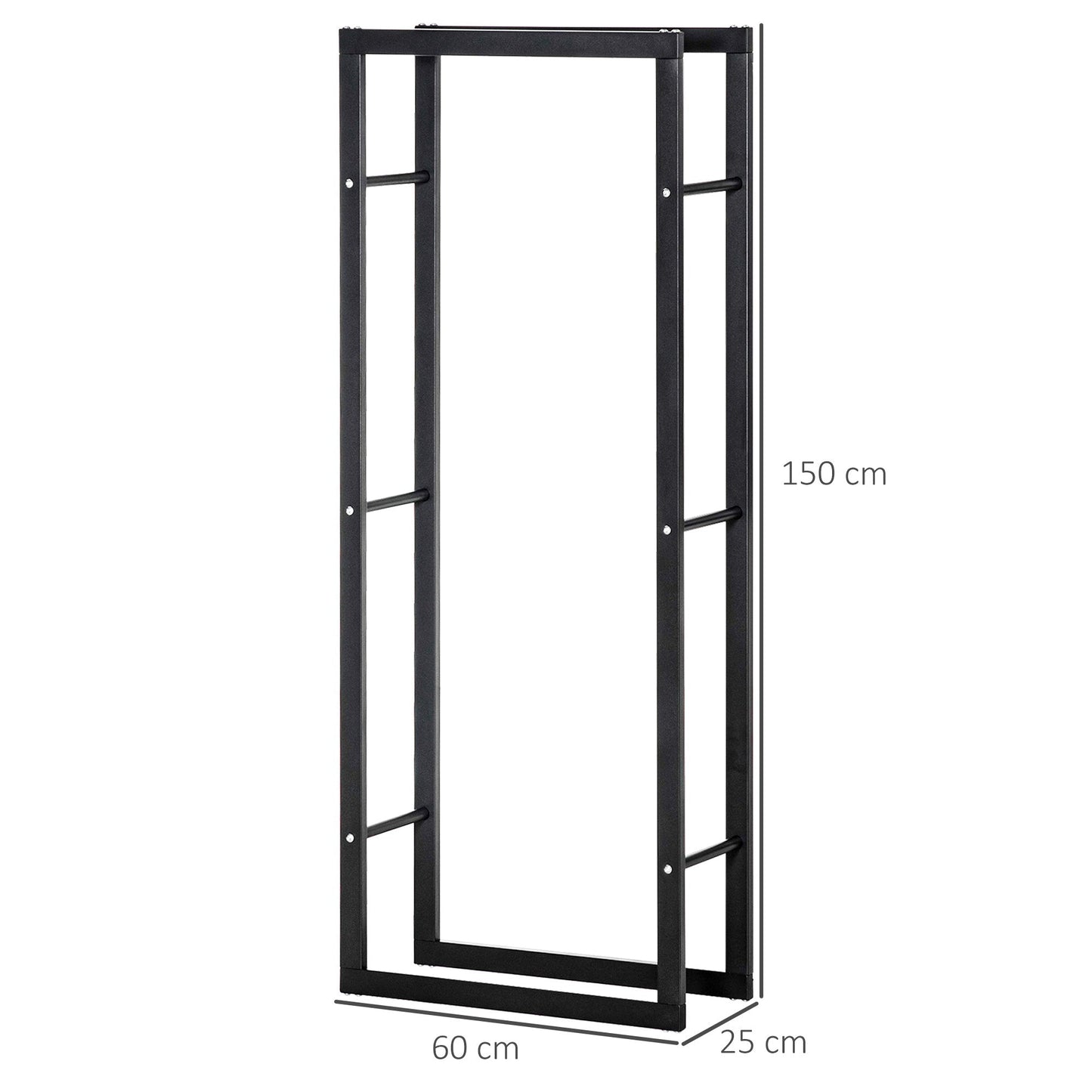 The Forager’s Tall Log Keeper – Black Metal Firewood Rack - The Timeless Trading Co.