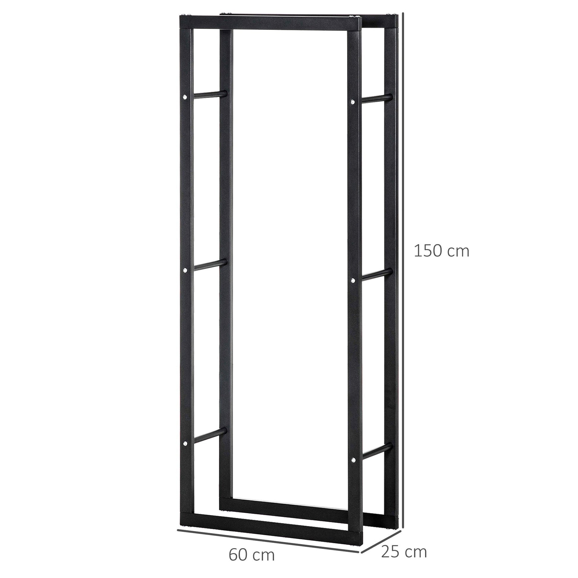 The Forager’s Tall Log Keeper – Black Metal Firewood Rack - The Timeless Trading Co.