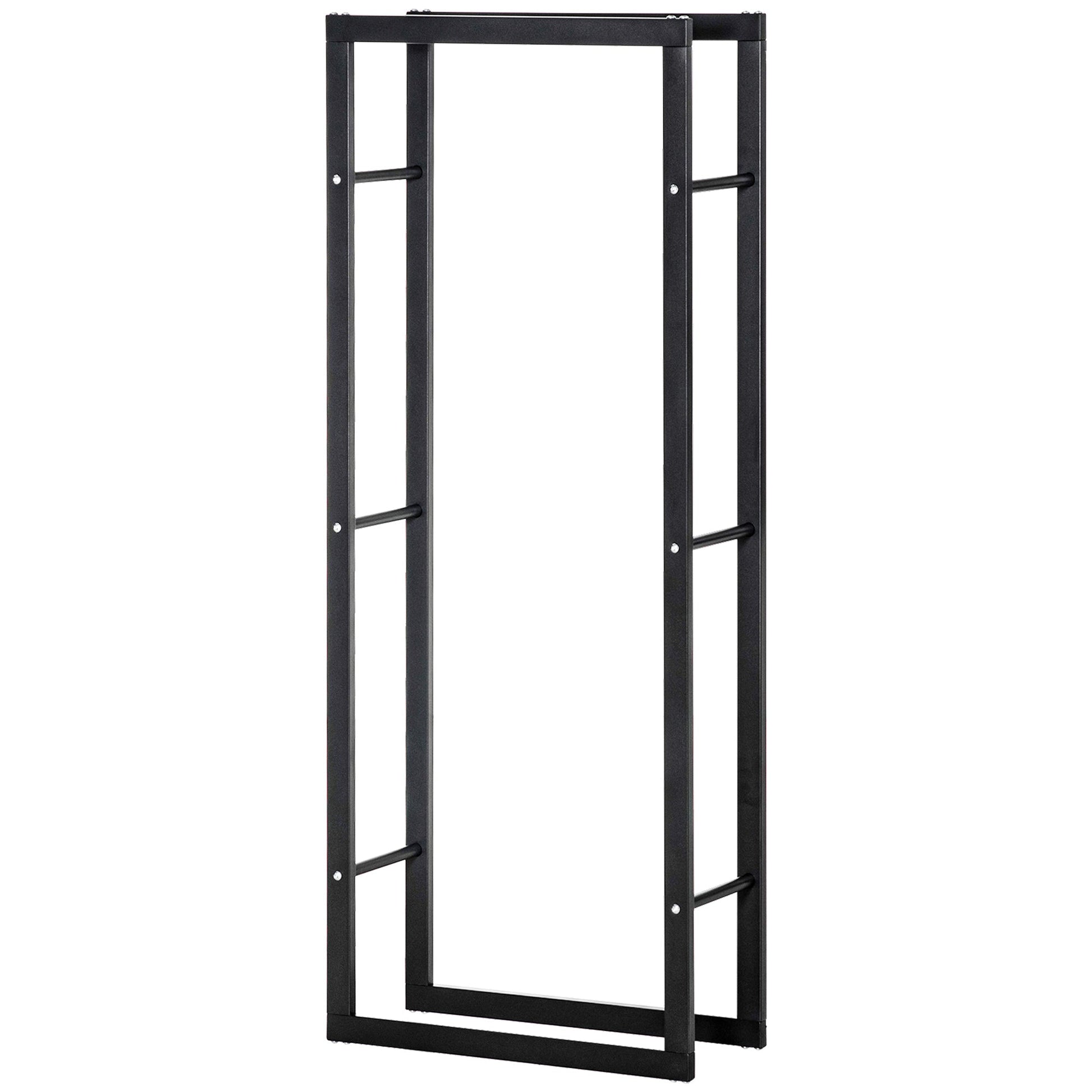 The Forager’s Tall Log Keeper – Black Metal Firewood Rack - The Timeless Trading Co.