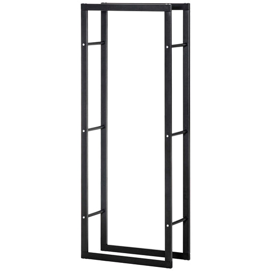 The Forager’s Tall Log Keeper – Black Metal Firewood Rack - The Timeless Trading Co.