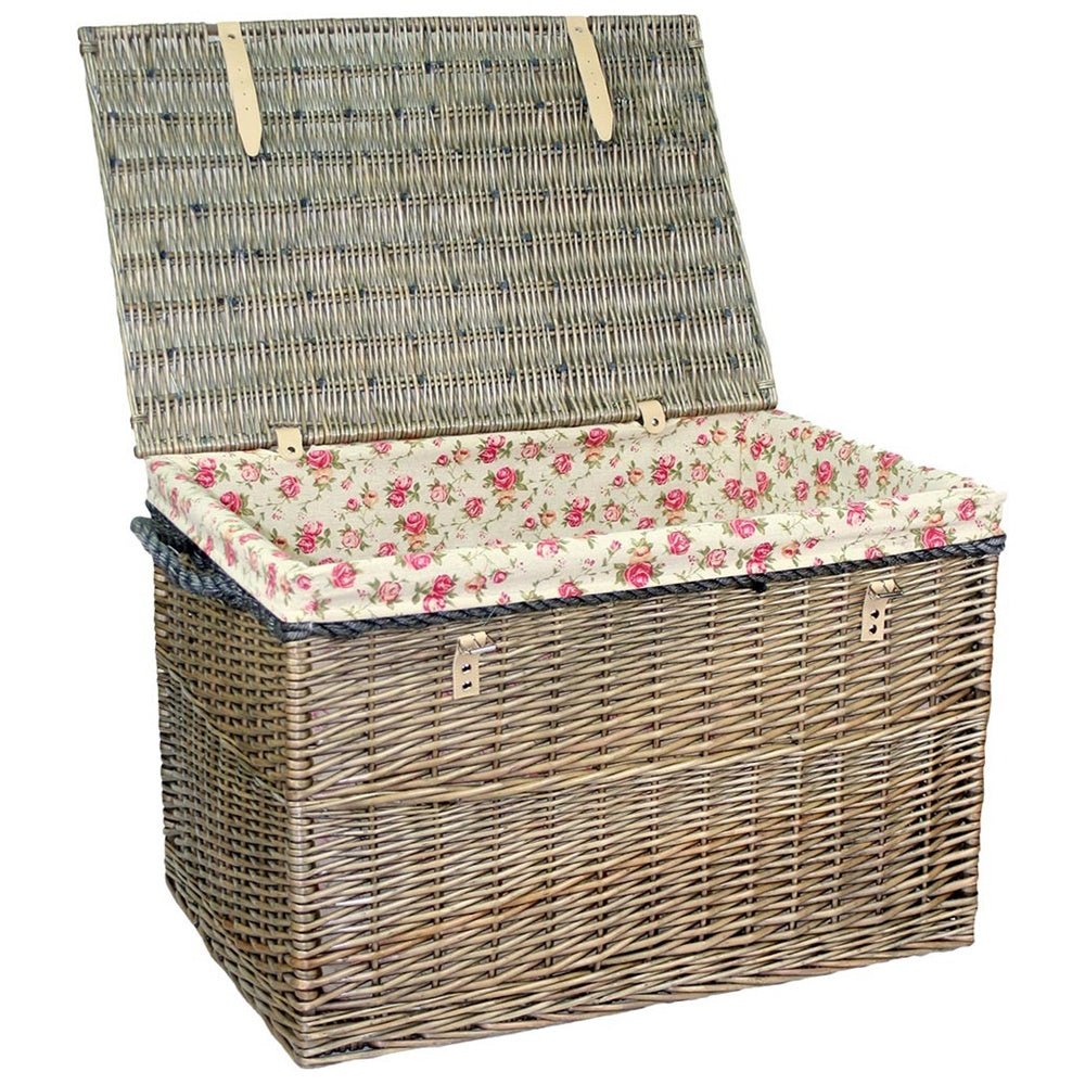 The Hatherleigh Holdall – Large Wicker Storage Chest for Cushions & Throws - The Timeless Trading Co.