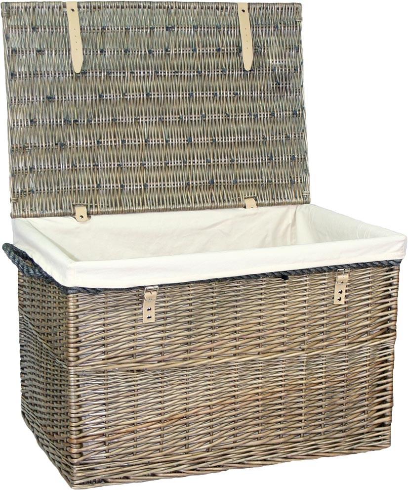 The Hatherleigh Holdall – Large Wicker Storage Chest for Cushions & Throws - The Timeless Trading Co.