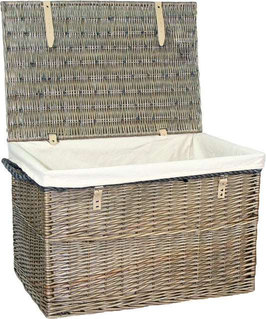 The Hatherleigh Holdall – Large Wicker Storage Chest for Cushions & Throws - The Timeless Trading Co.