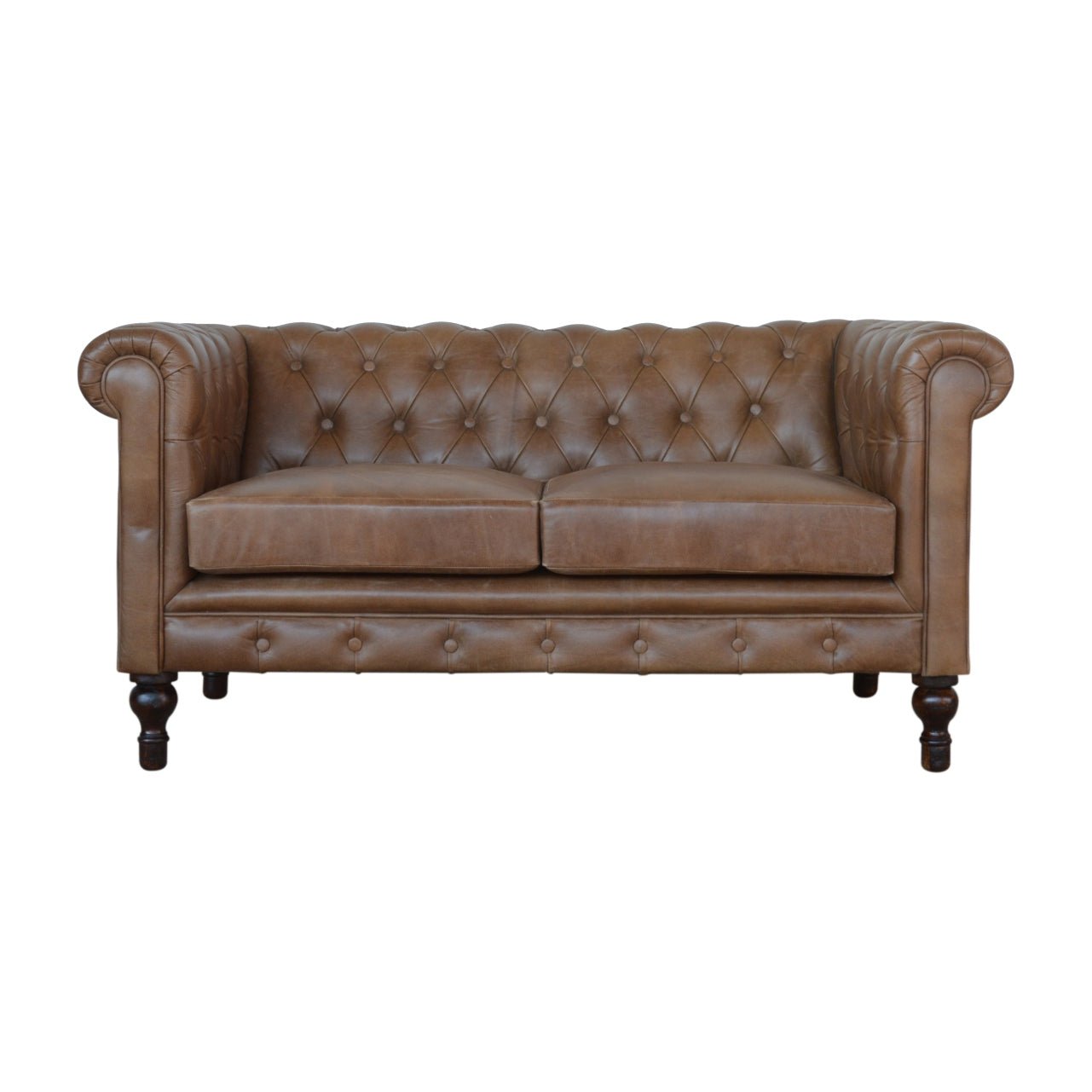 The Hearthmere Chesterfield – Buffalo Leather Two - Seater - The Timeless Trading Co.